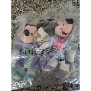Globe Trotting Japanese DISNEY Store Mickey & Minnie Mouse #2 Plush Bean Bag NWT
